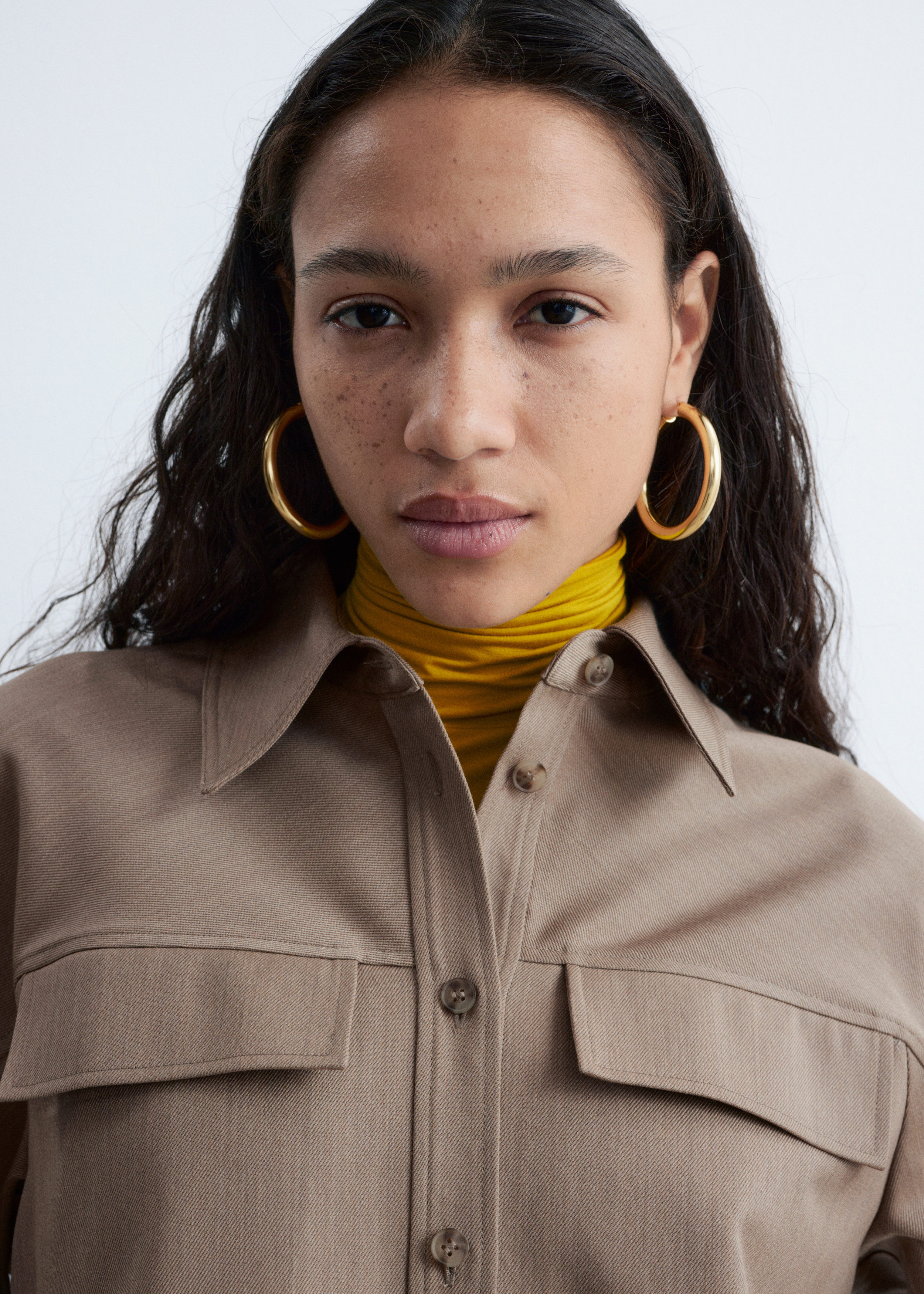 & Other Stories STRUCTURED WOOL-COTTON SHIRT