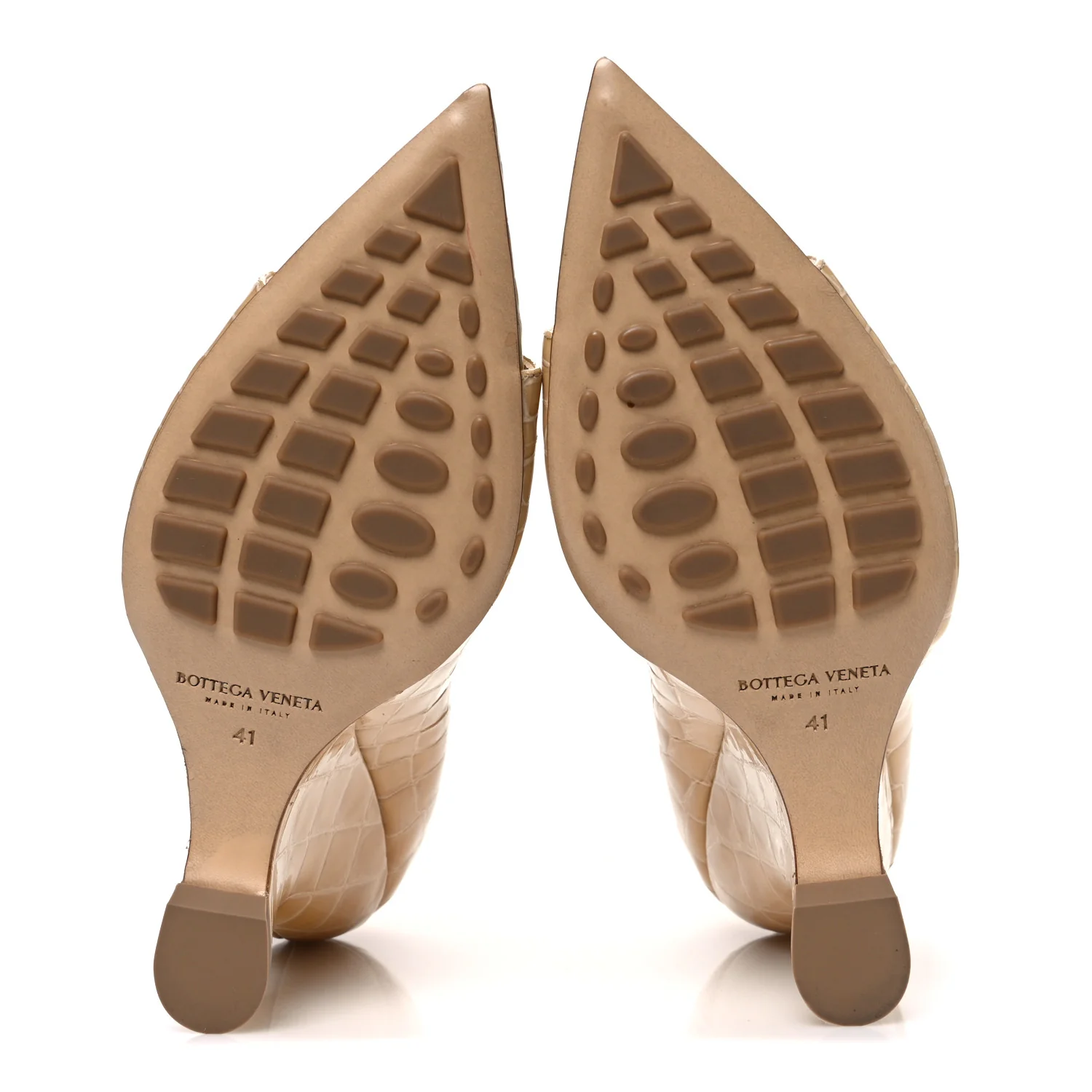 Gloss Calfskin Crocodile Embossed Punta Wedge Heel Sandals 41 Praline - Top Club