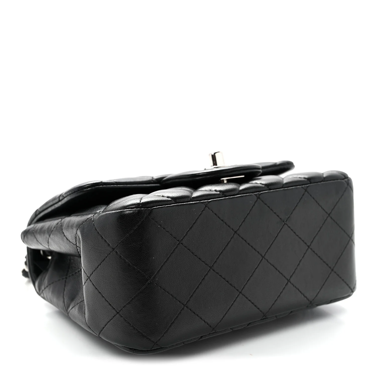 Lambskin Quilted Mini Square Flap Black - Top Club