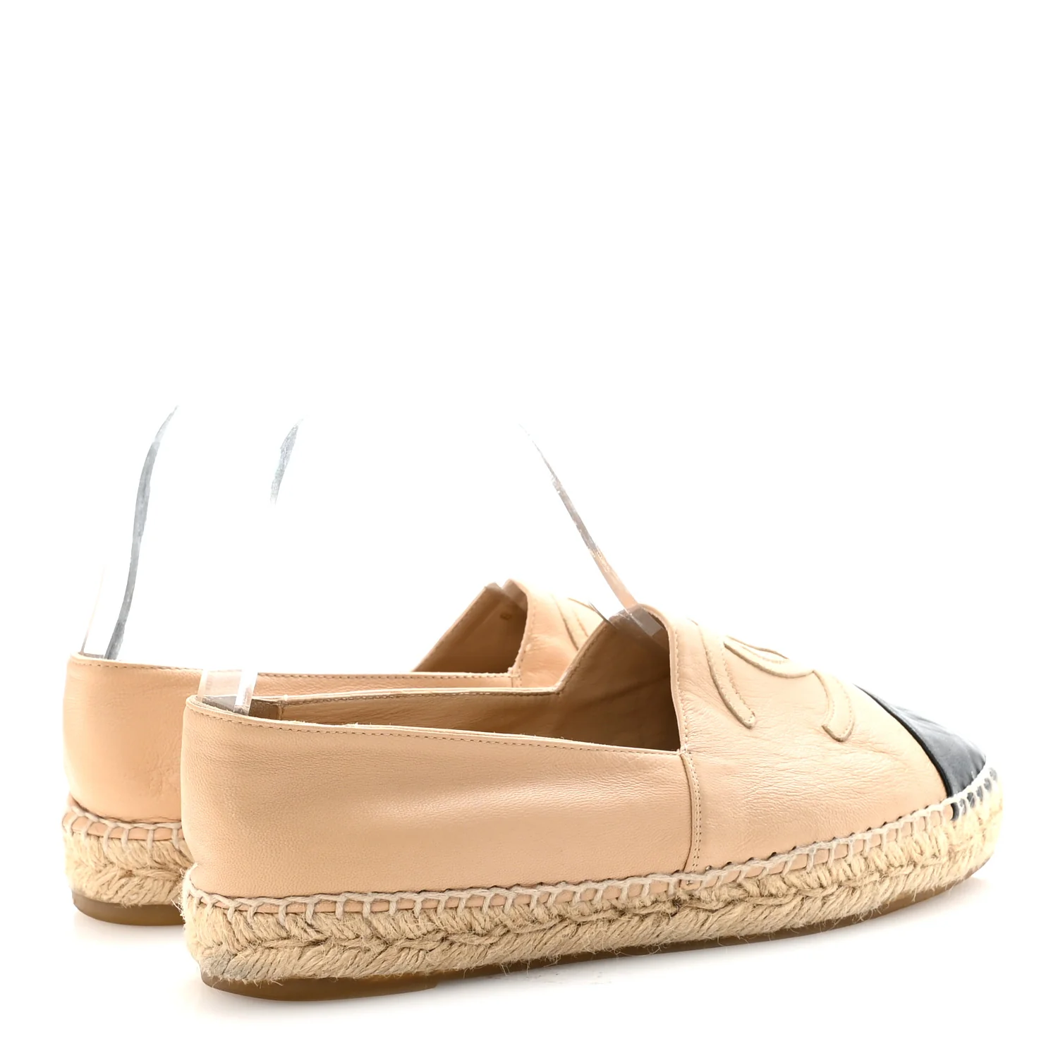 Lambskin CC Espadrilles 38 Beige Black - Top Club