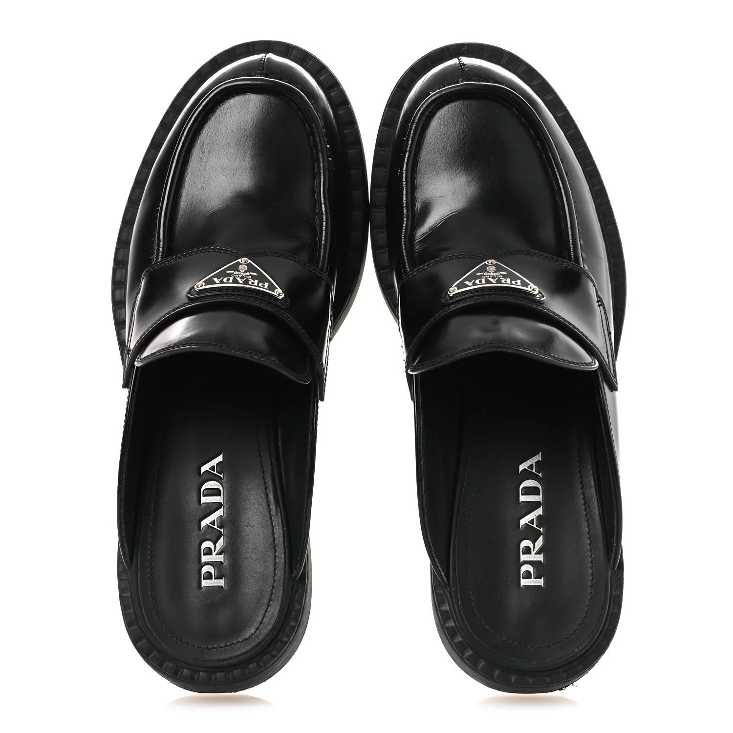 Spazzolato Triangle 40mm Loafer Mules 37 Black