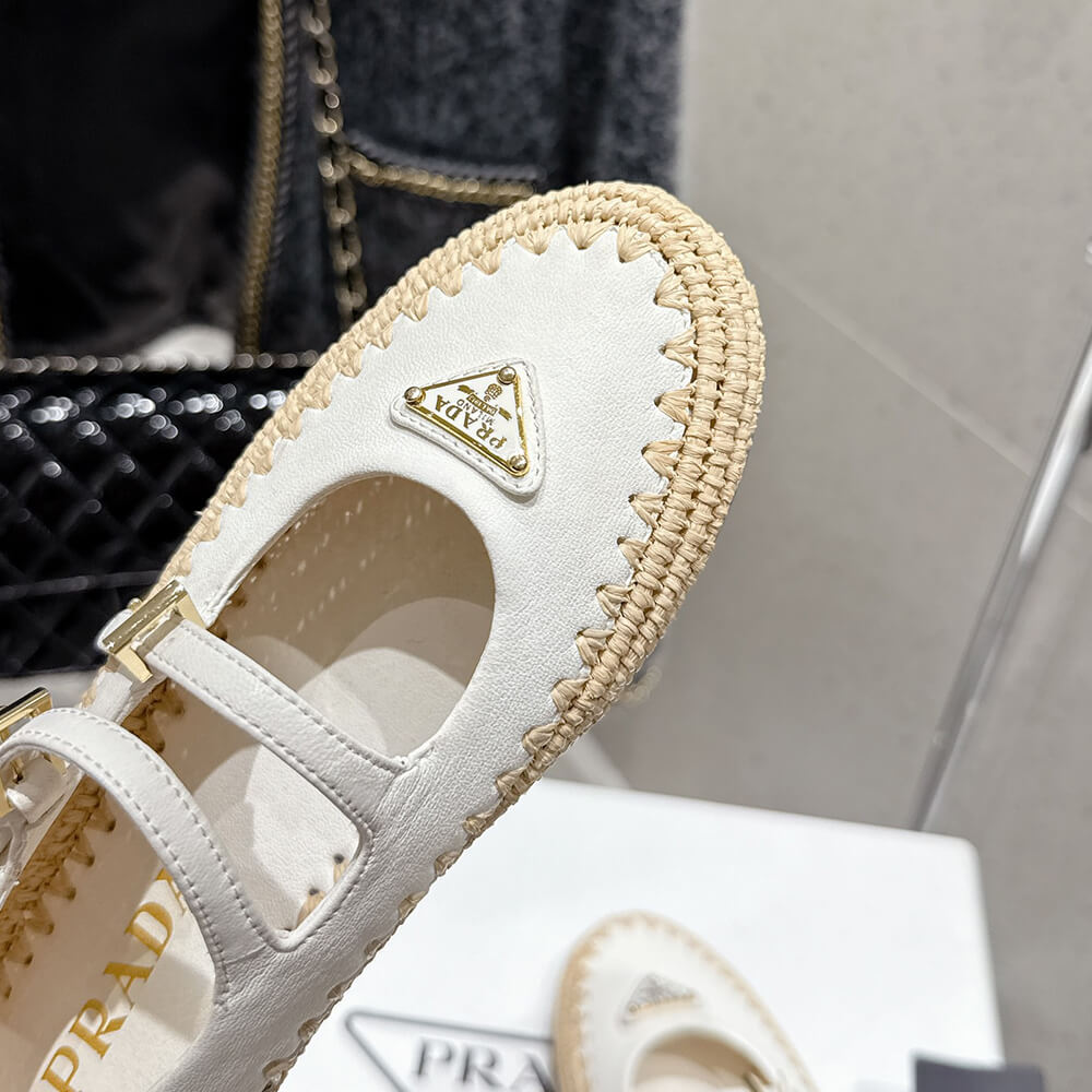 PRADA Nappa leather and raffia ballerinas - Top Club