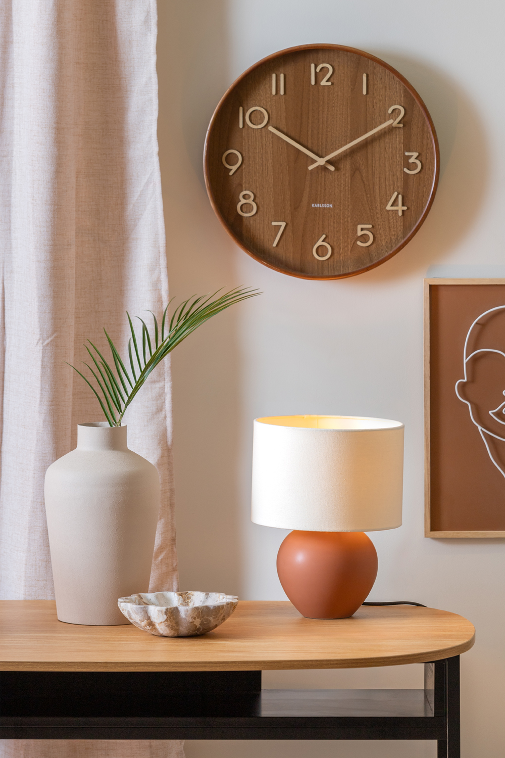 Table lamp Alma cone matt chocolate brown