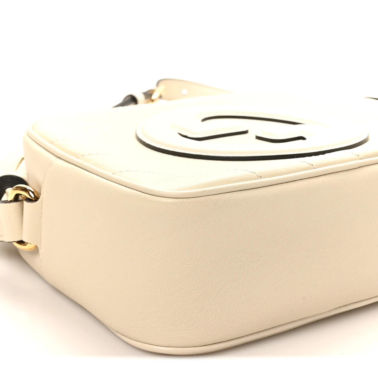 Sakai Be Green Calfskin Diagonal Stitched Small Blondie Shoulder Bag Mystic White - Top Club