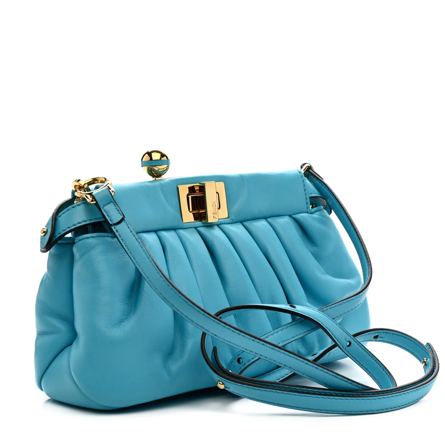 Shiny Nappa Small Peekaboo Click Bag Pool - Top Club