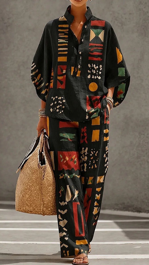 Women's Casual Art Print Suit - Nordfashionstorm - Women's Clothing, Fashion for You - Nordfashionstorm.com