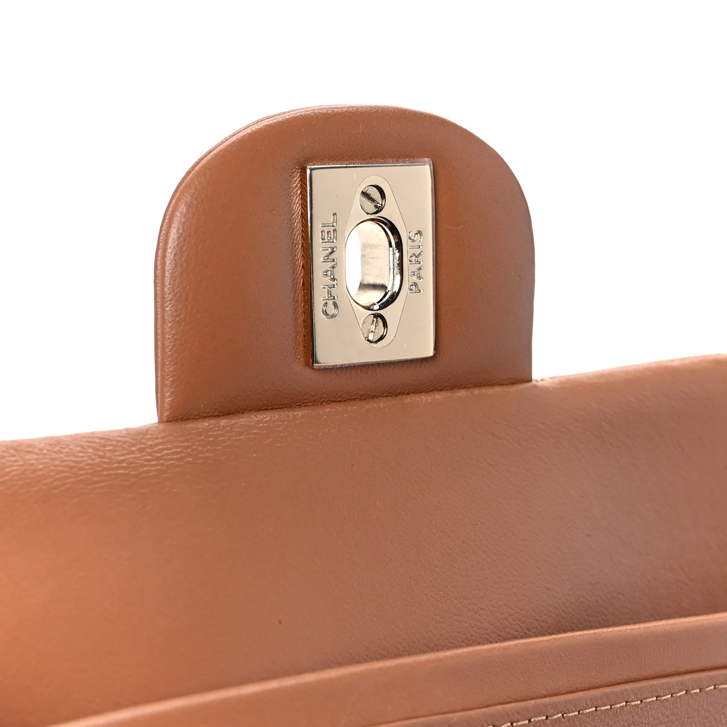 Lambskin Quilted Small Double Flap Brown - Top Club