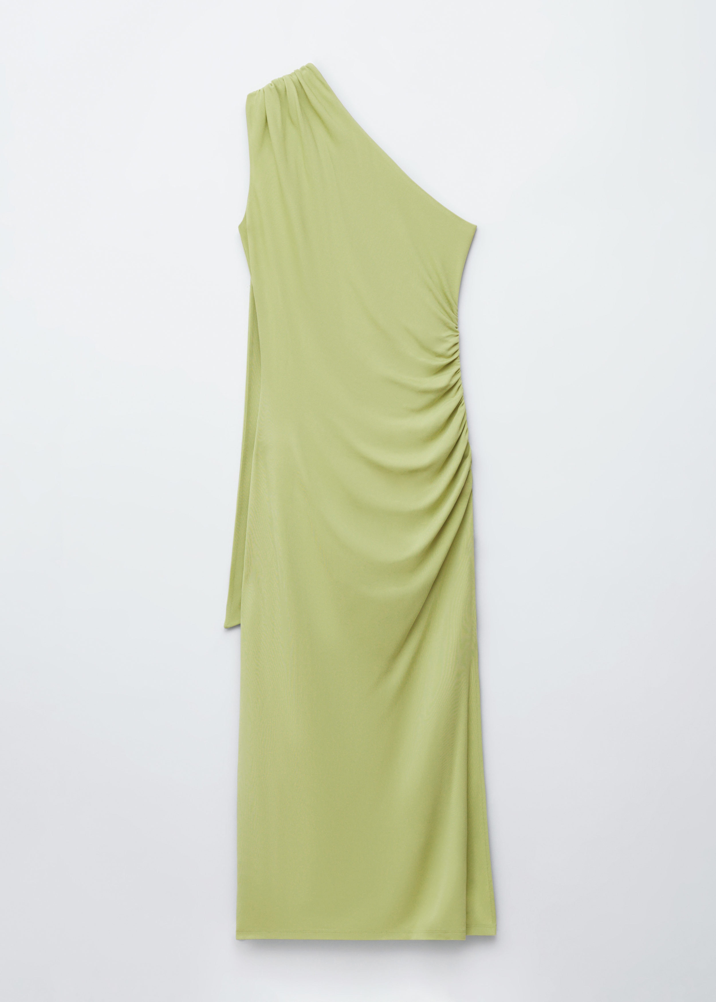 & Other Stories ONE-SHOULDER SCARF-DETAIL MIDI DRESS