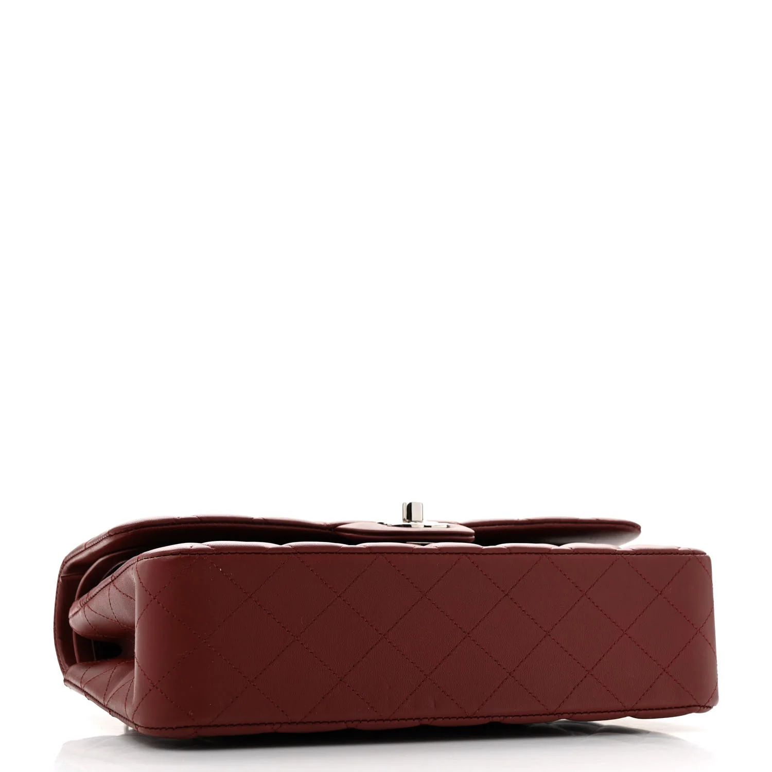 Lambskin Quilted Medium Double Flap Burgundy - Top Club