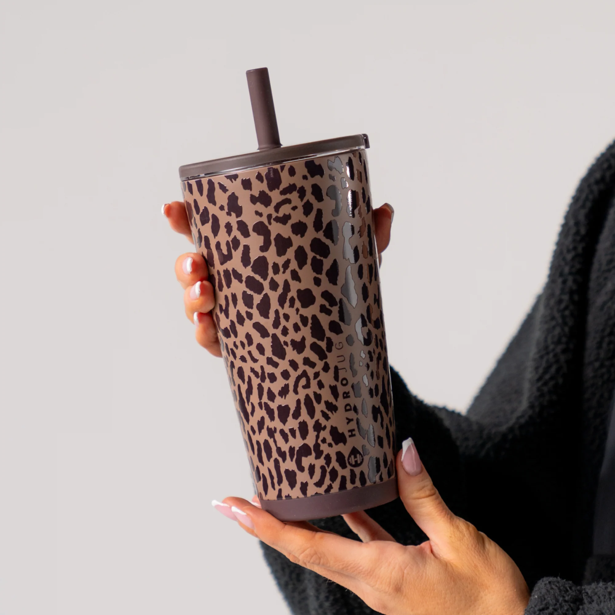 Everyday Tumbler 20oz FreeSip® Stainless Steel Water Bottle - Brown Leopard