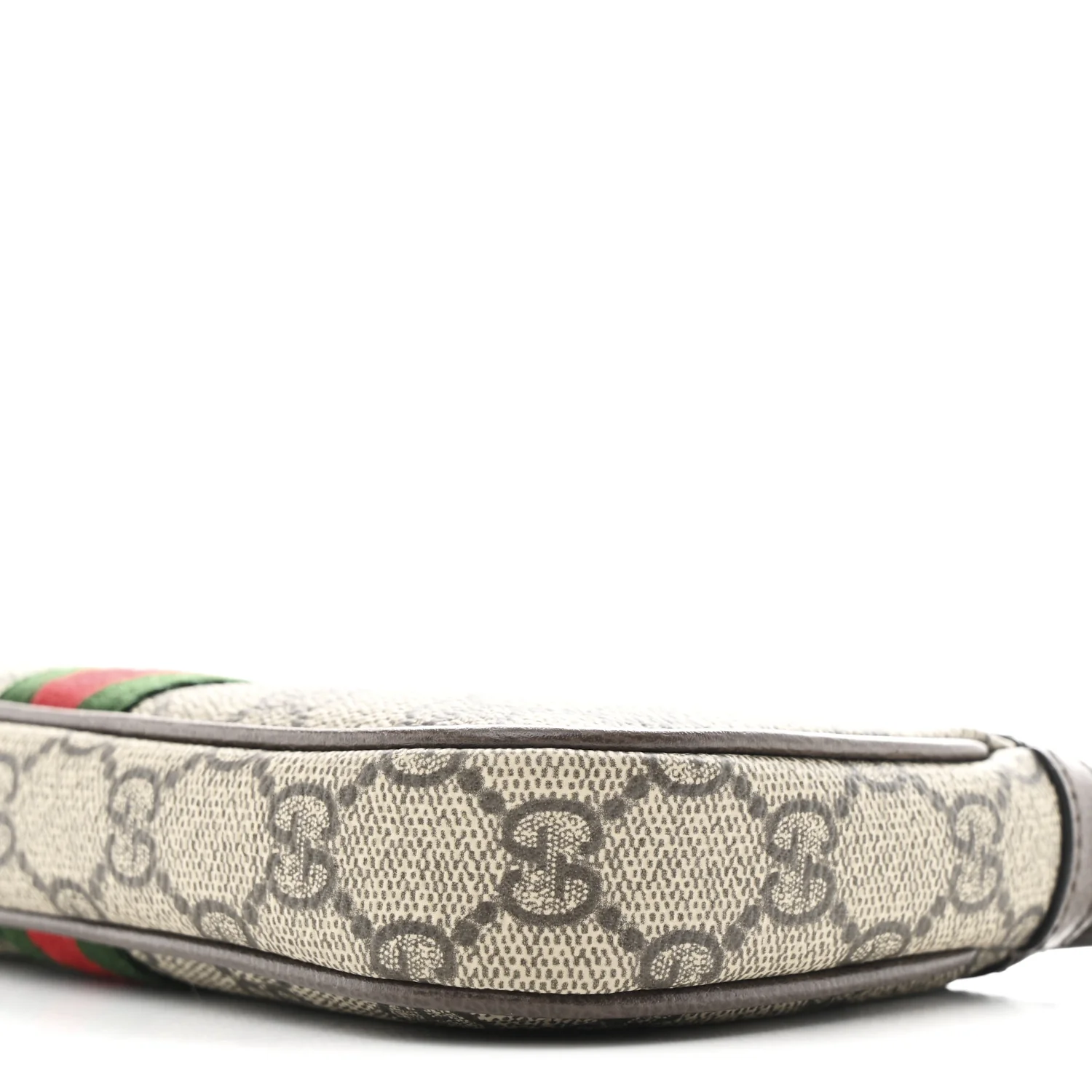 GG Supreme Monogram Textured Dollar Calfskin Web Mini Ophidia Shoulder Bag Beige Ebony New Acero - Top Club