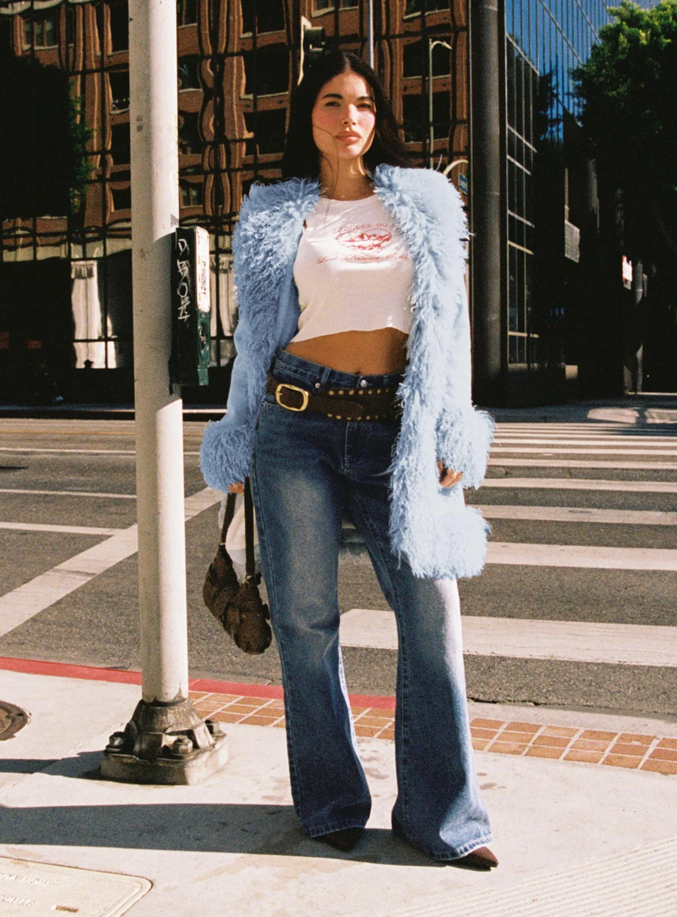 Hanlen Mid Rise Wide Leg Jean Blue