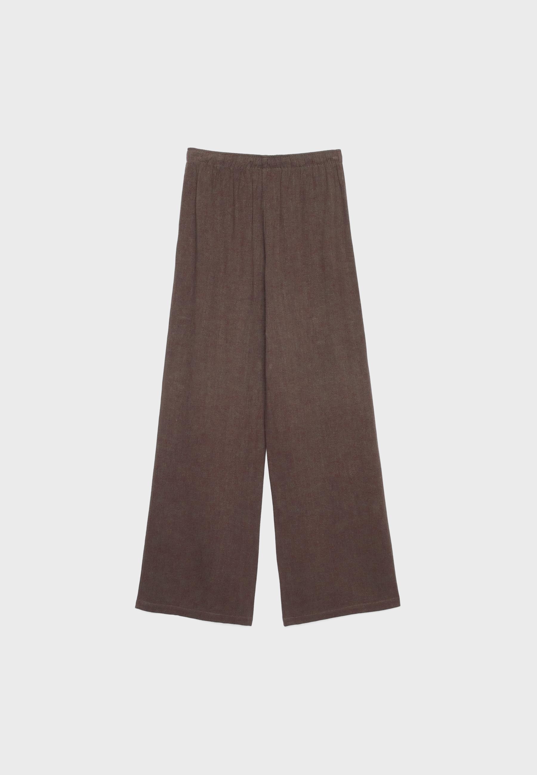 FLOWING LINEN-EFFECT TROUSERS