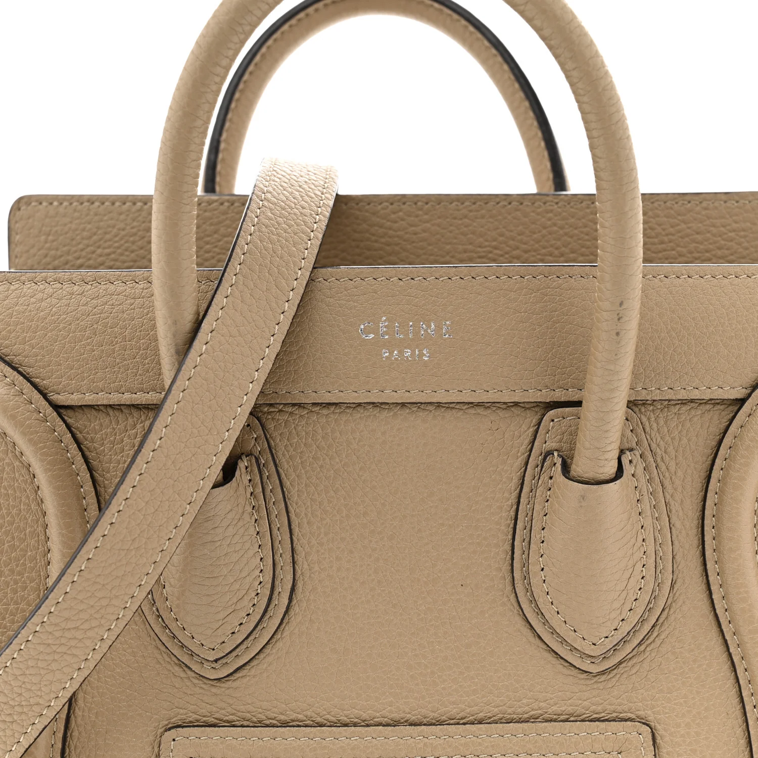 Drummed Calfskin Nano Luggage Dune - Top Club