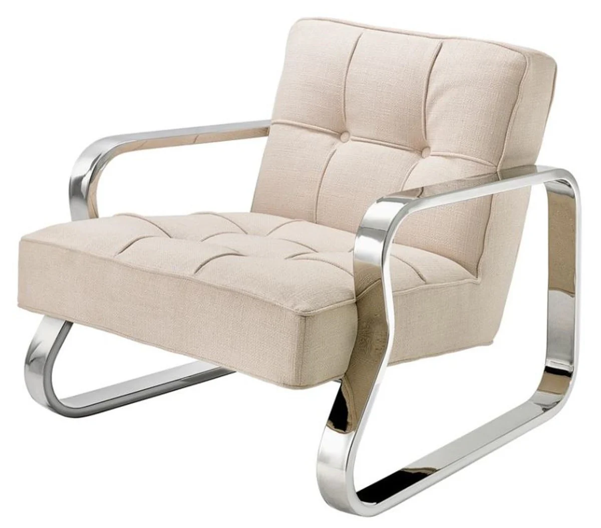 Luxury armchair natural color 72 x 80 x H. 64 cm - designer furniture