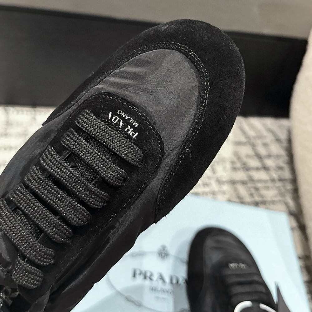 PRADA Collapse Re-Nylon and suede sneakers - Top Club