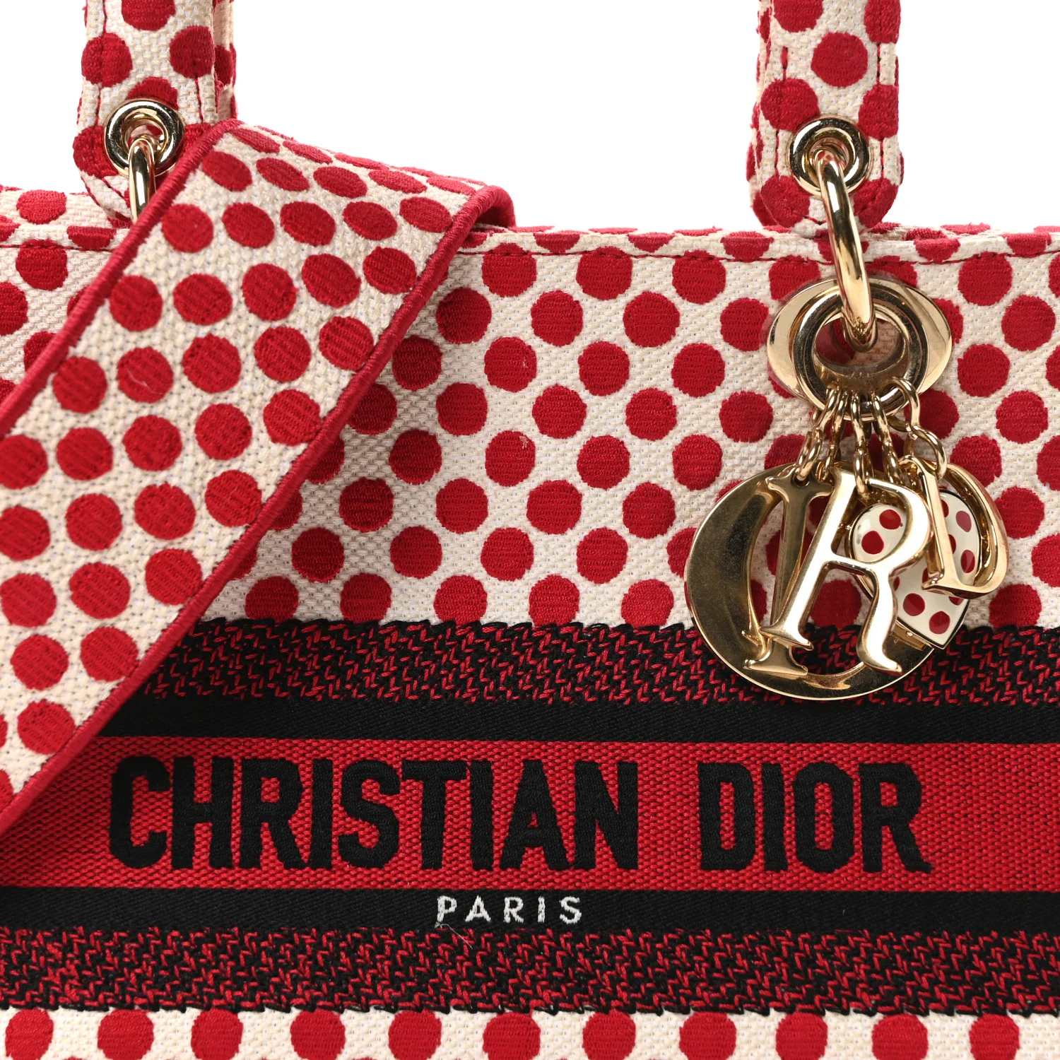 Canvas Medium DiorAmour Dots Lady D-Lite Red - Top Club