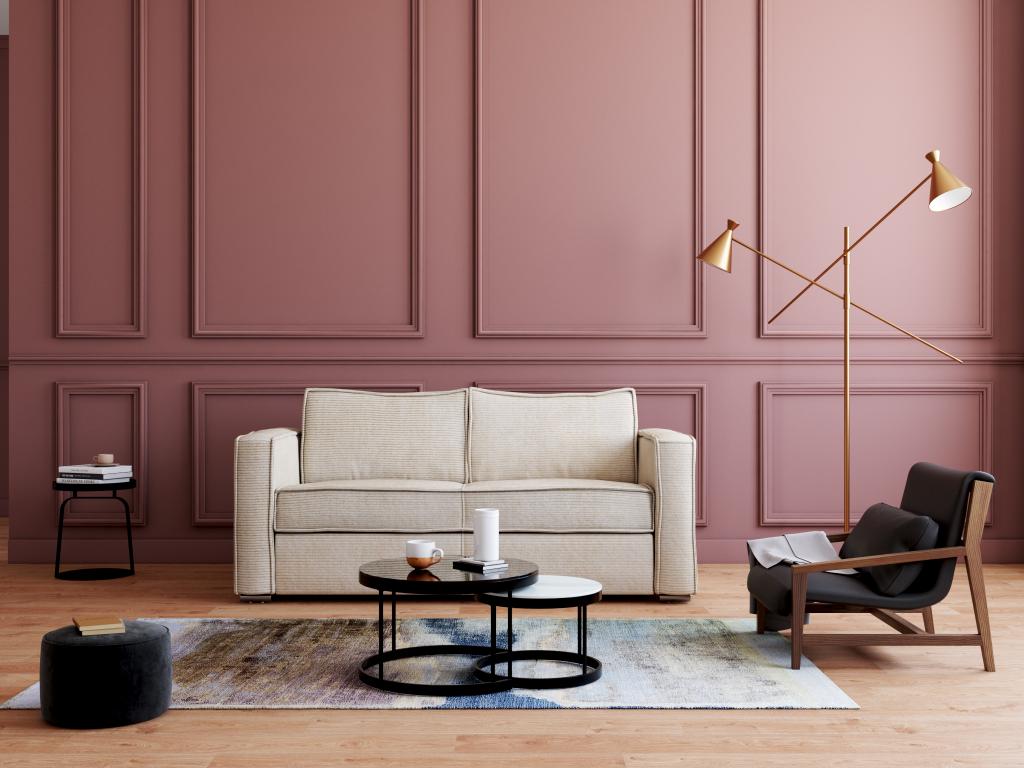 Sofá cama apertura italiana 3 plazas pana beige