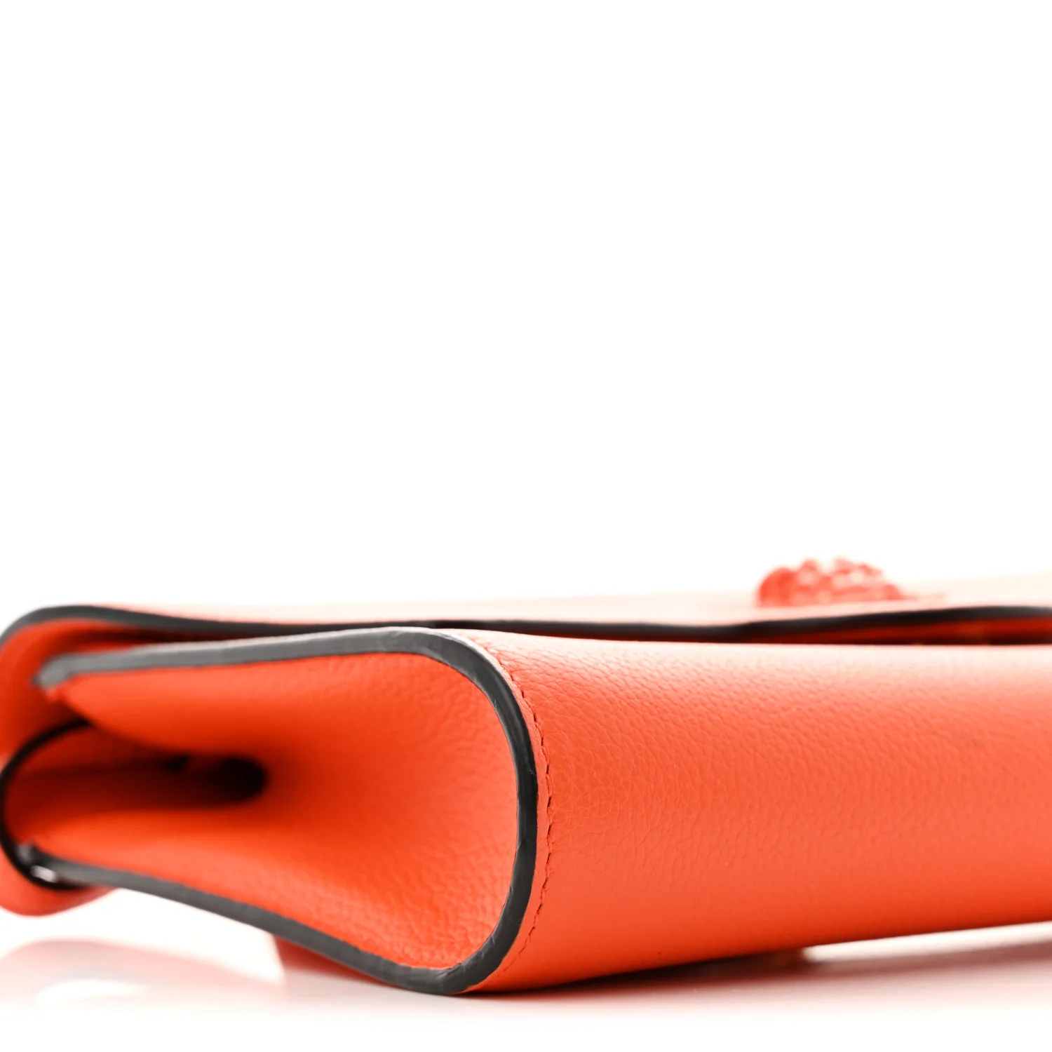 Grained Calfskin La Medusa Crossbody Bag Orange - Top Club