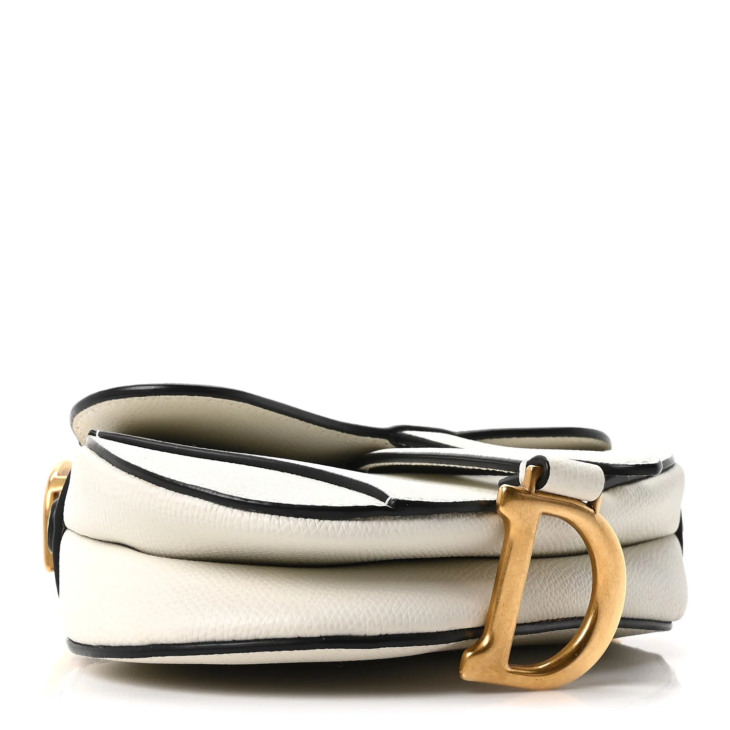 Grained Calfskin Mini Saddle Bag White - Top Club