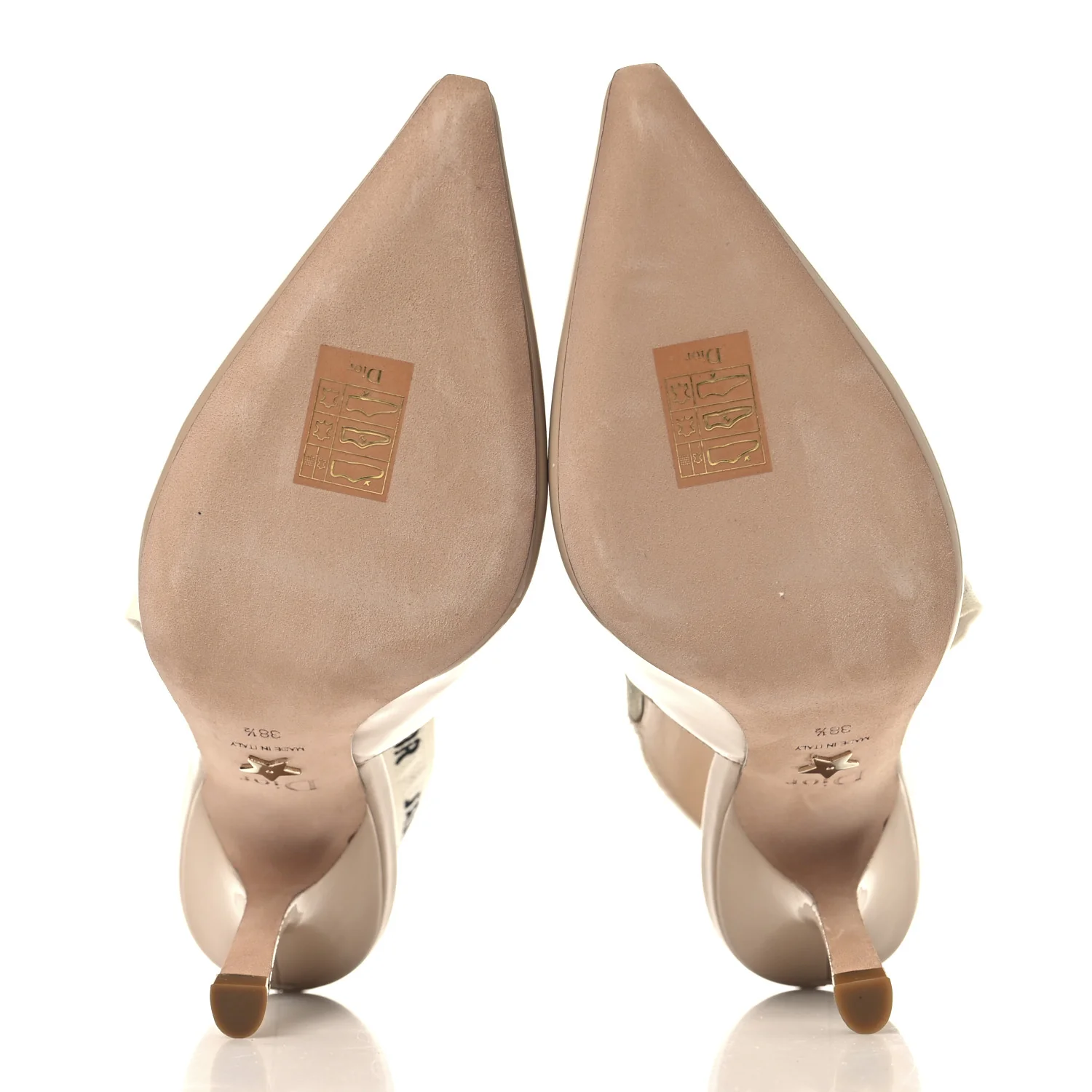 Patent Ribbon J'Adior Slingback 100mm Pumps 38.5 Nude - Top Club
