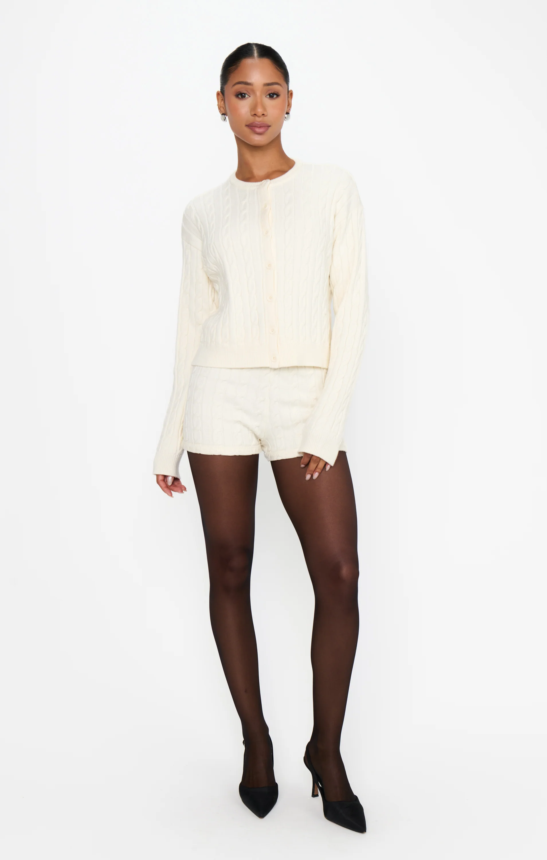 Throw on Cardigan ~ Snow Cable Knit