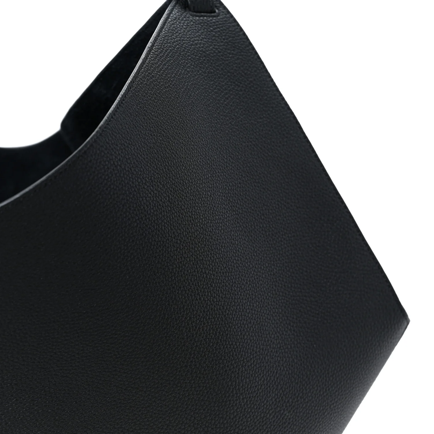 Pebbled Sport Calfskin Medium Lotus Tote Black - Top Club