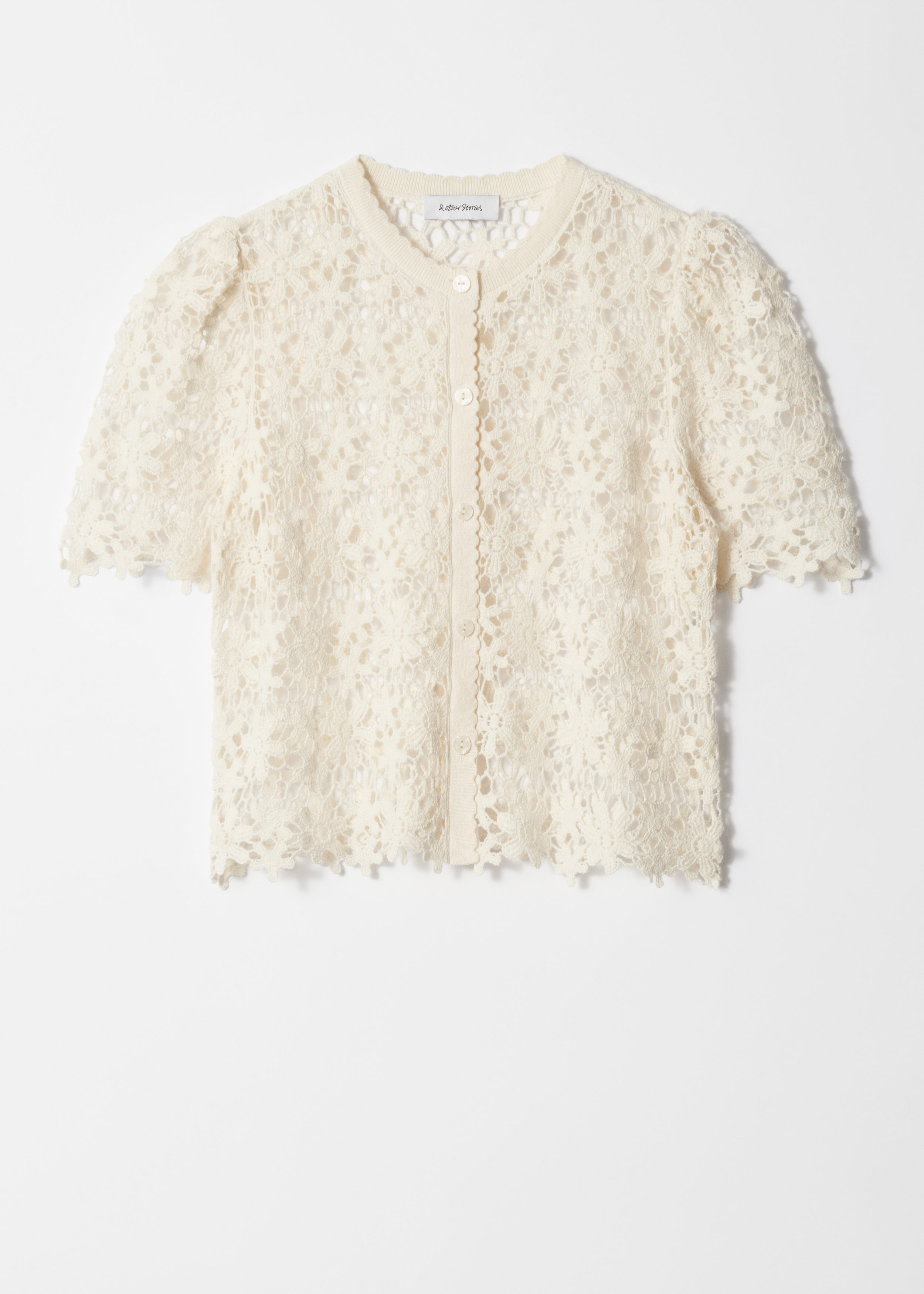 & Other Stories SHORT-SLEEVE CROCHET CARDIGAN