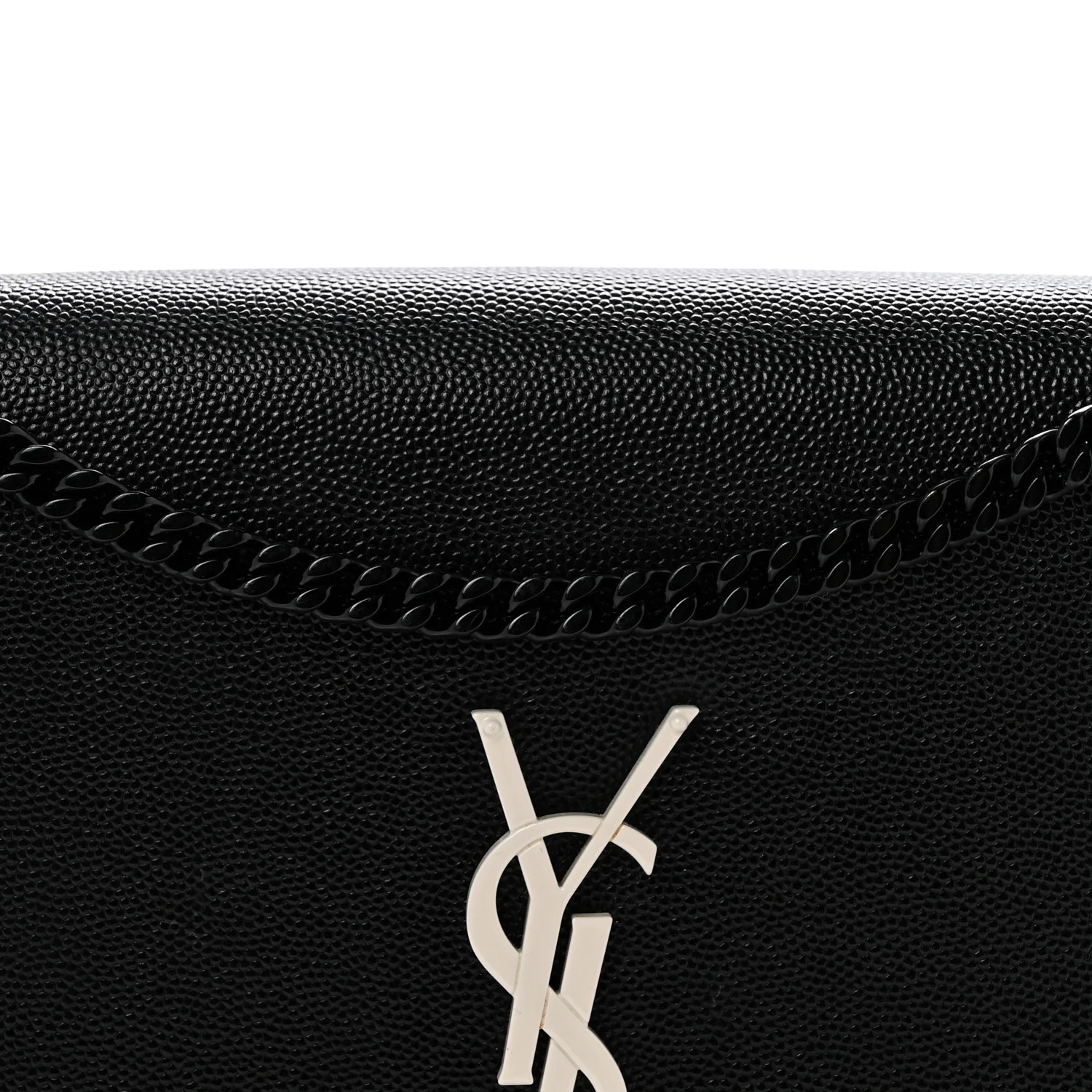 Grain De Poudre Medium Classic Monogram Kate Satchel Black White - Top Club