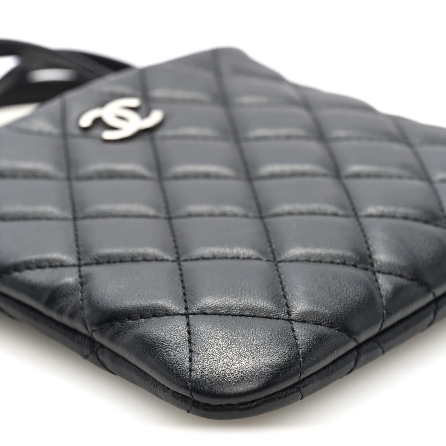 Lambskin Quilted Crossbody Bag Black - Top Club