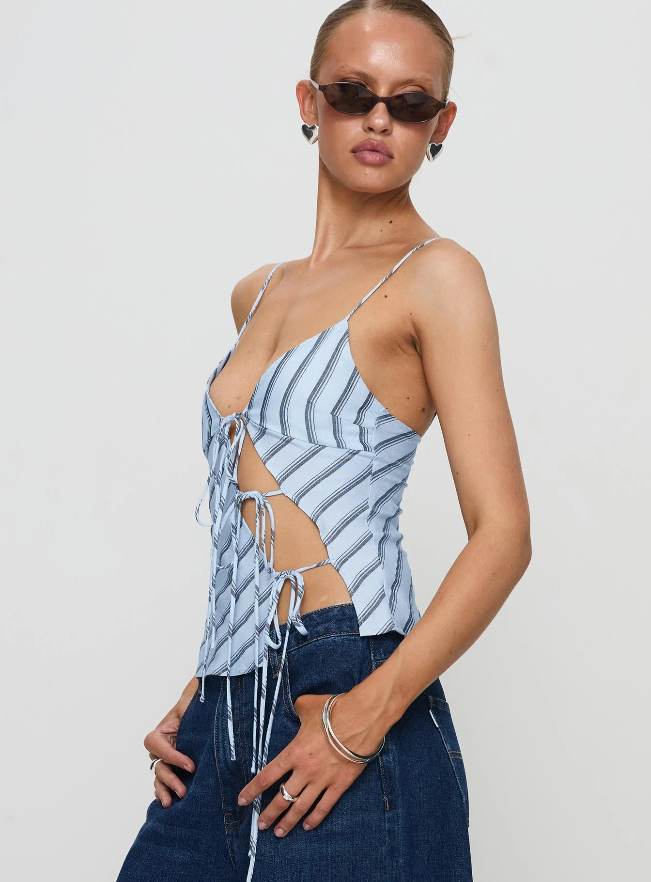 Mariah Top Blue Stripe