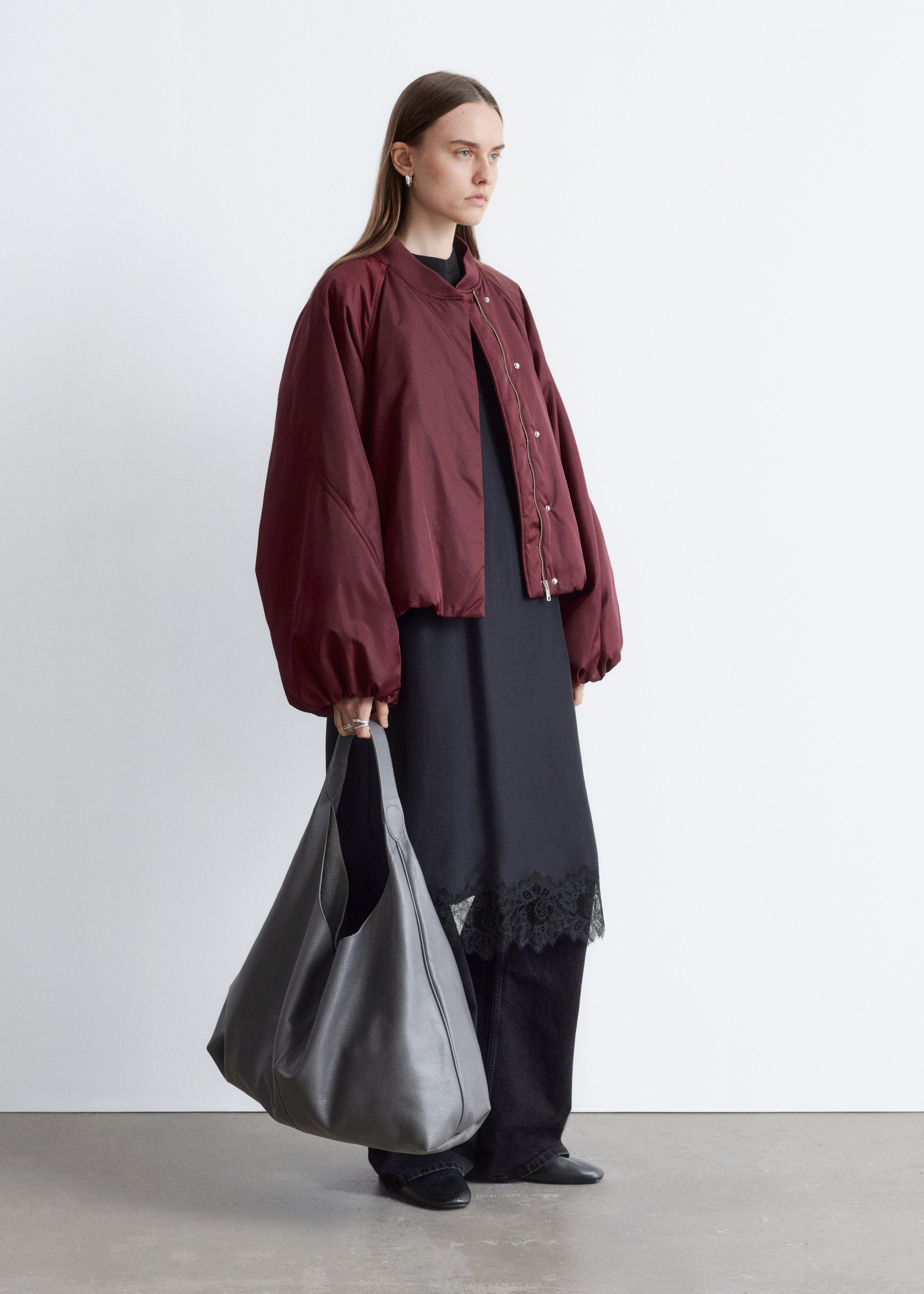 & Other Stories VOLUMINOUS-SLEEVE BOMBER JACKET