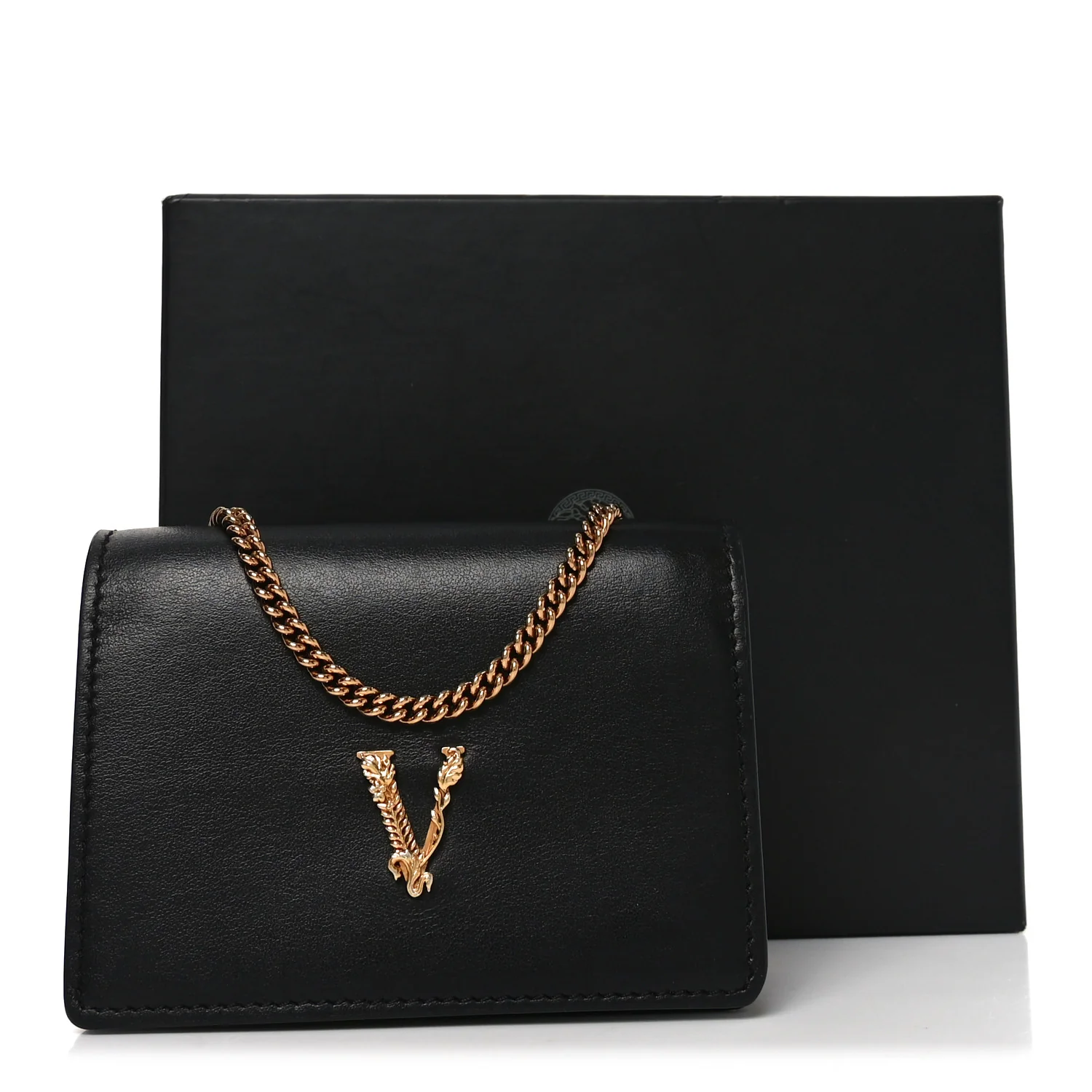 Vitello Mini Virtus Chain Clutch Black - Top Club