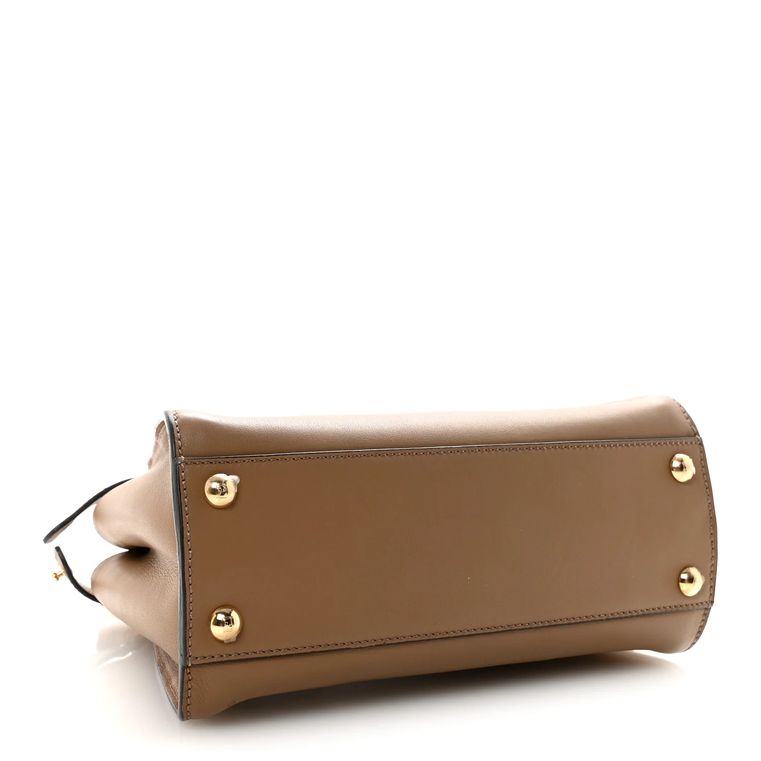 Vitello Seta Fabric Jacquard FF 1974 Mini Peekaboo Iconic Satchel Sand Tobacco Moro - Top Club