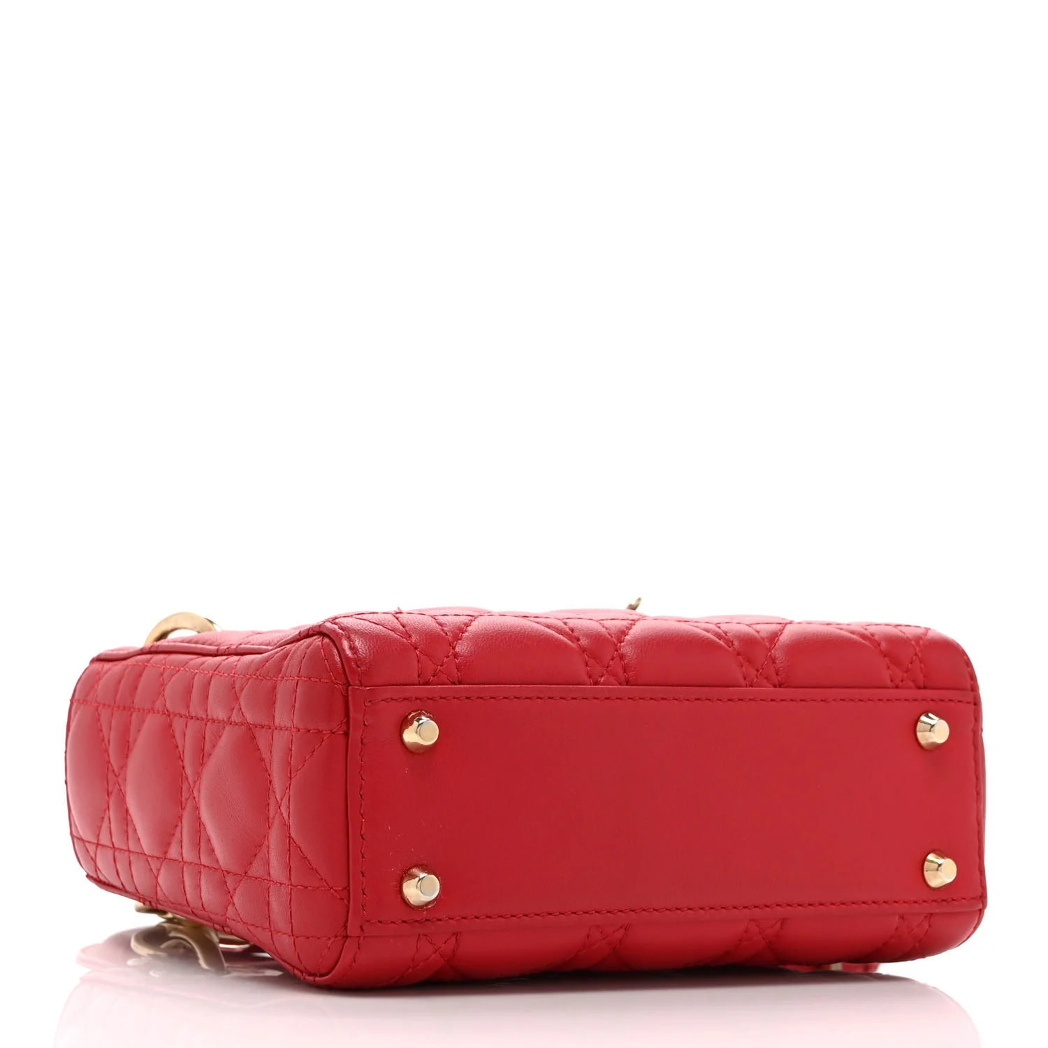 Lambskin Cannage Mini Lady Dior Red - Top Club