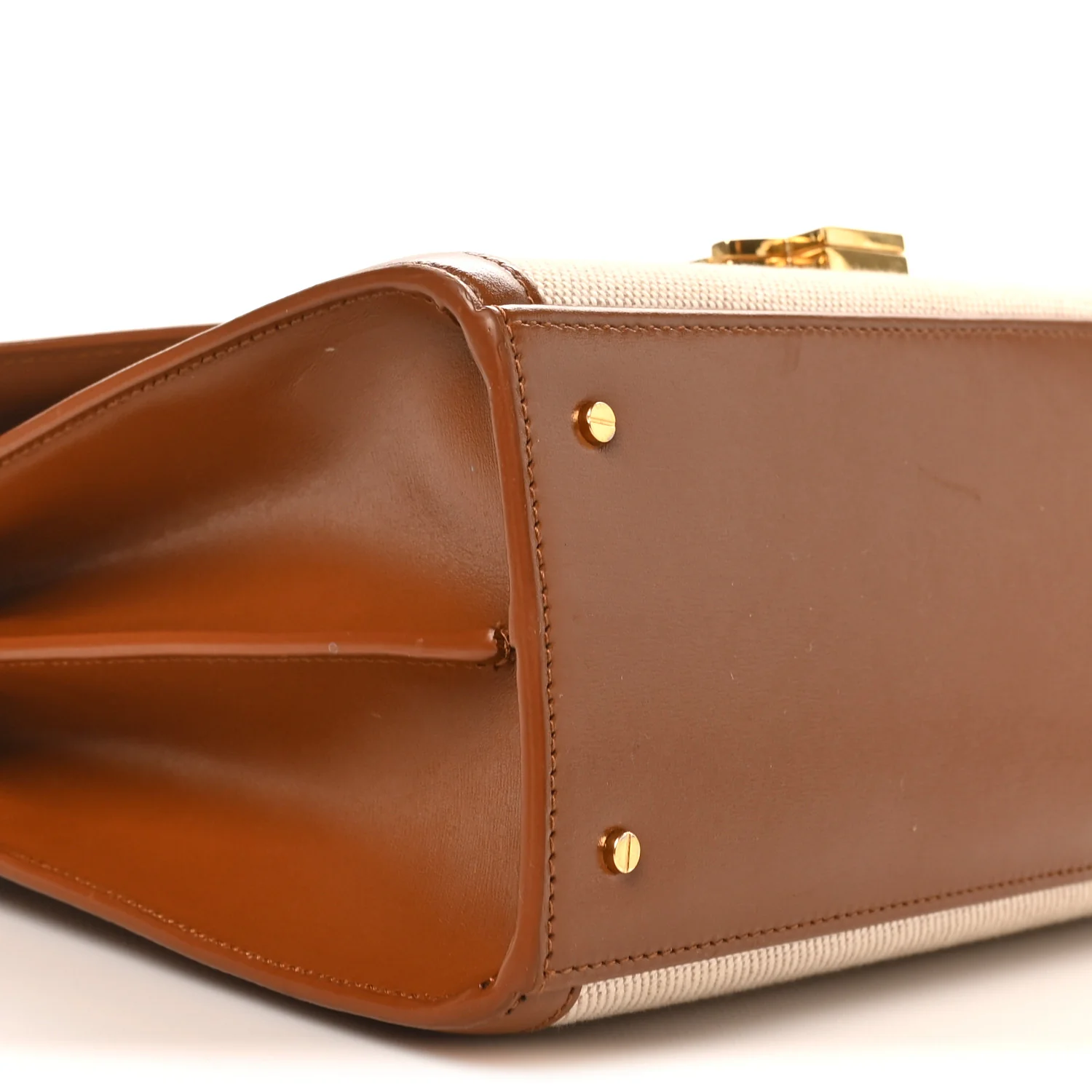 Canvas Calfskin Medium Classic Monogram Cassandra Top Handle Tan Natural - Top Club