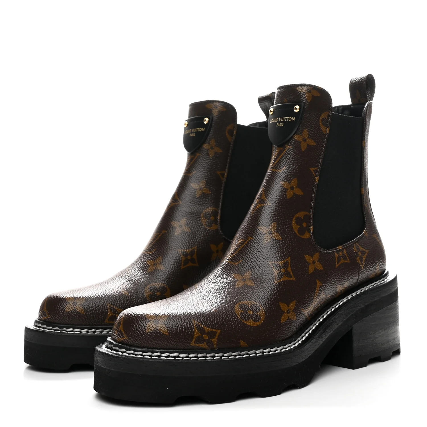 Patent Monogram LV Beaubourg Ankle Boots 37 Black - Top Club