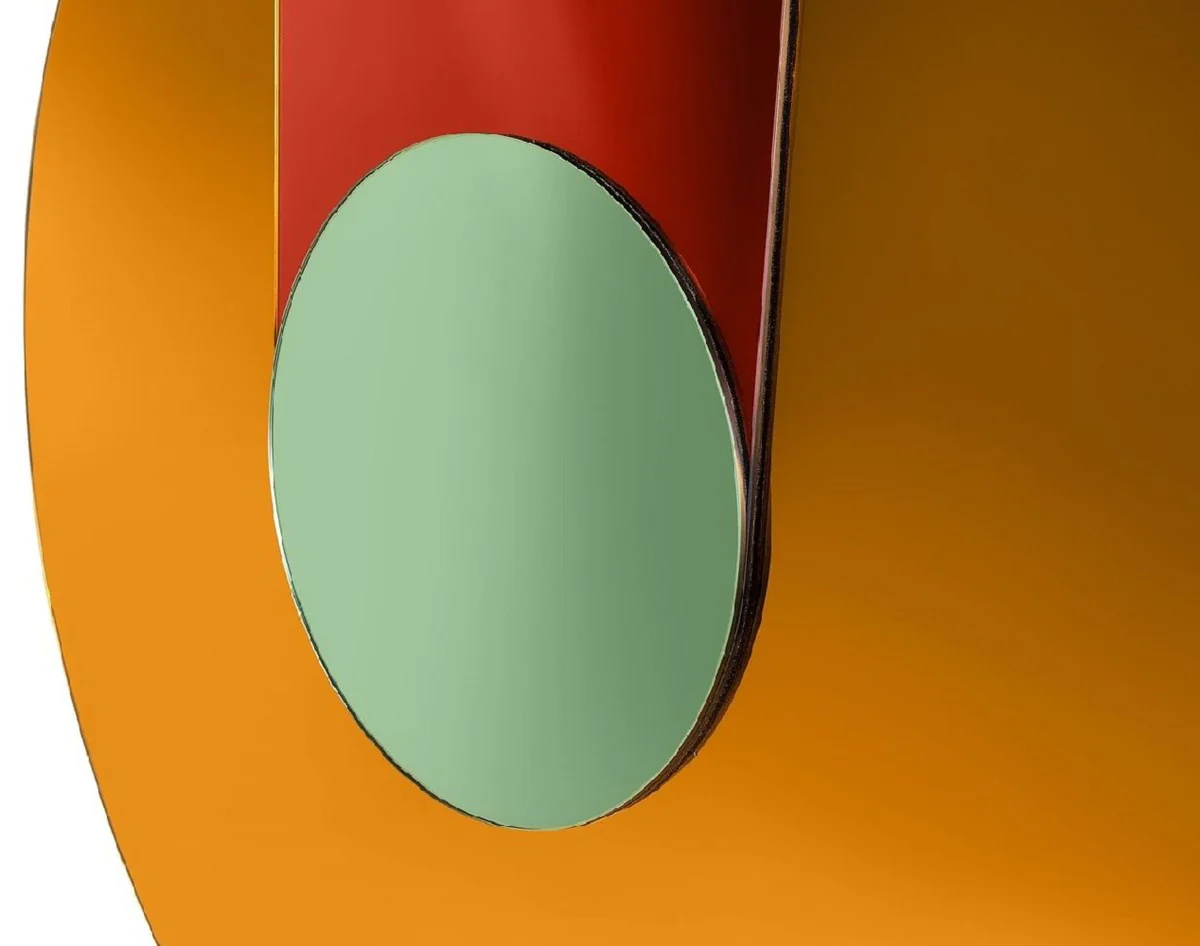 Designer mirror multicolored Ø 120 cm - wardrobe mirror - round living room wall mirror - designer furniture - luxury quality
