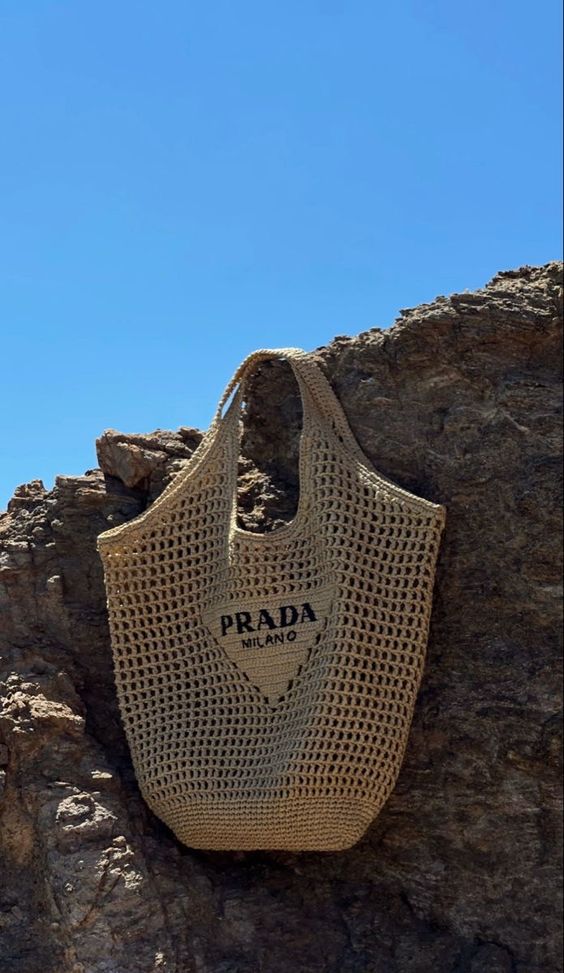 Prada Raffia Tote Bag-Khaki - Top Club