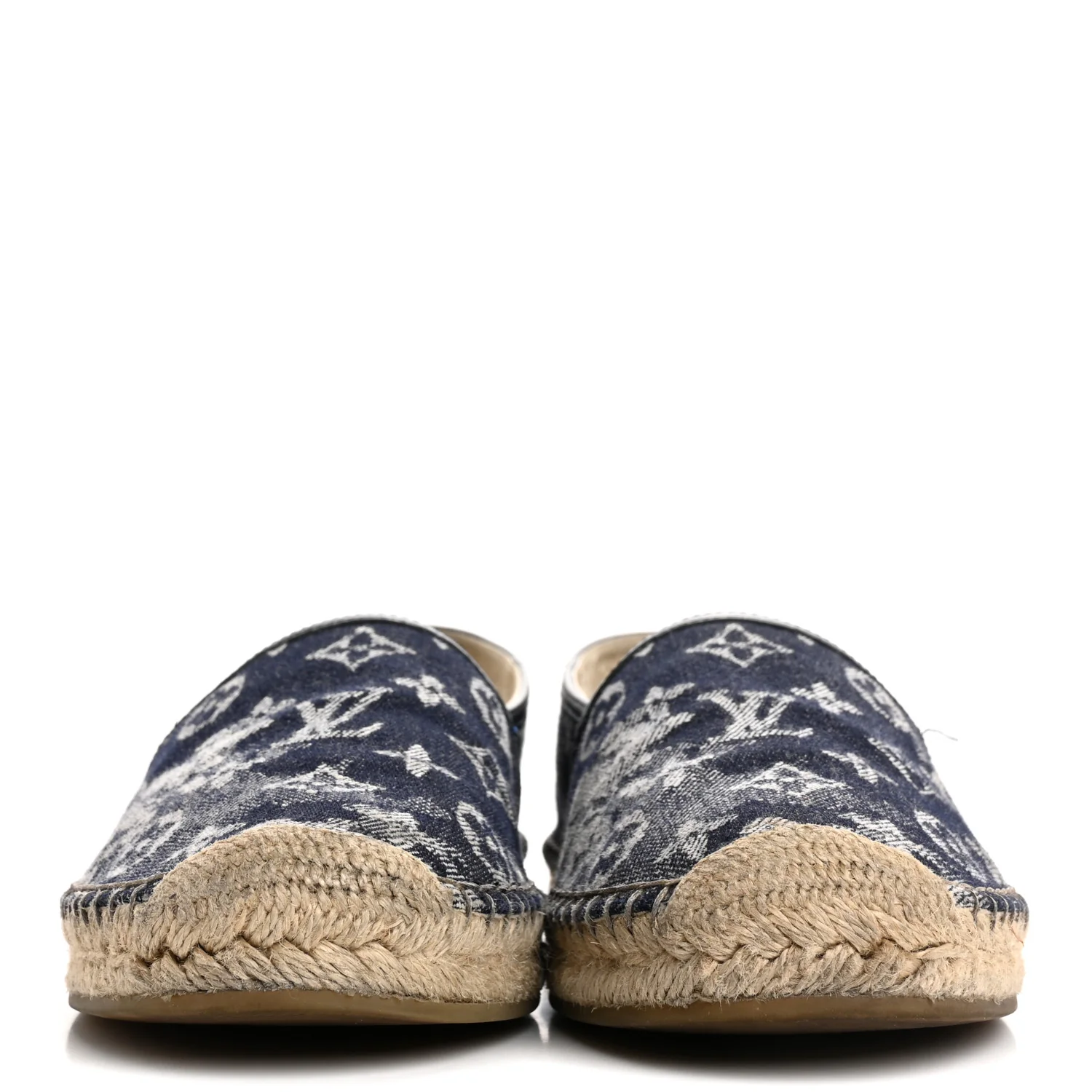 Monogram Denim Espadrille Flats 8.5 Blue - Top Club