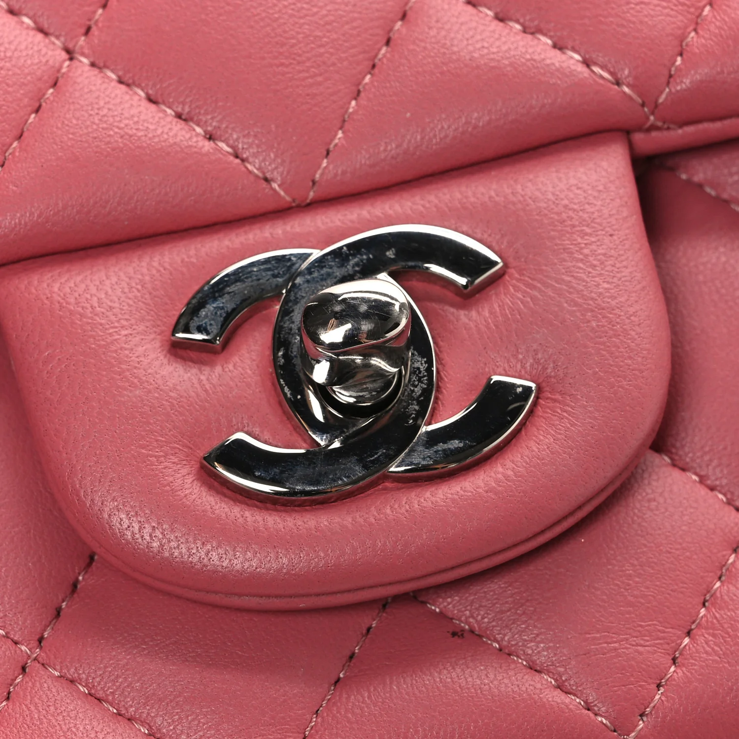 Lambskin Quilted Mini Rectangular Flap Pink - Top Club
