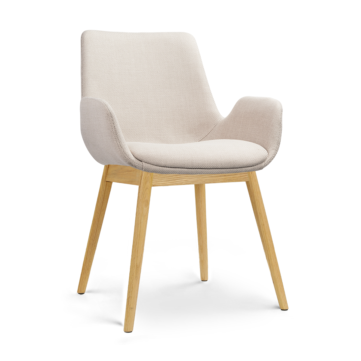 Eetkamerstoel Nio-Eef natural houten onderstel beige