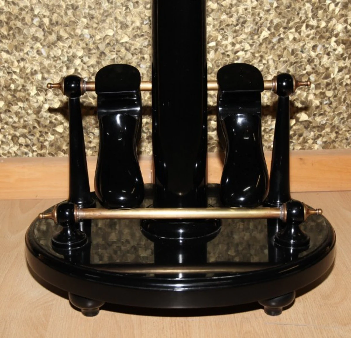 Designer Luxury Coat Rack New York Banker Style - Black / Brass - Dressboy - Clothes Rack Suit Rack - Baroque Empire Art Deco Art Nouveau Mute Servant Men's Servant Biedermeier