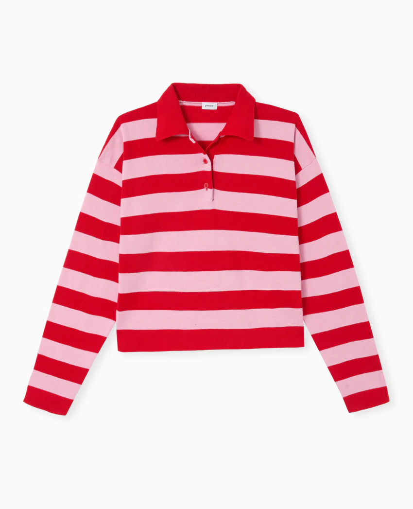 Pimkie Pull col polo en maille rayée