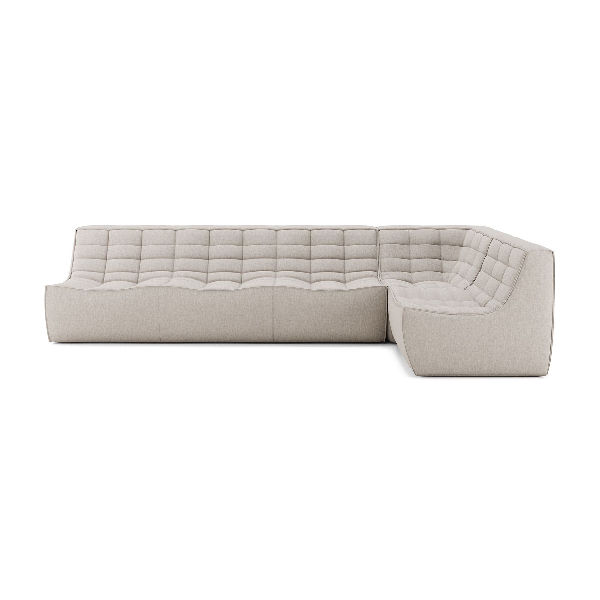 Modulaire bank N701 beige set 1 seat, 3 seat, 90° recht hoek