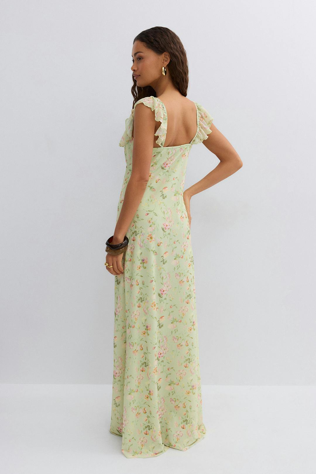 Gina Tricot frill maxi dress