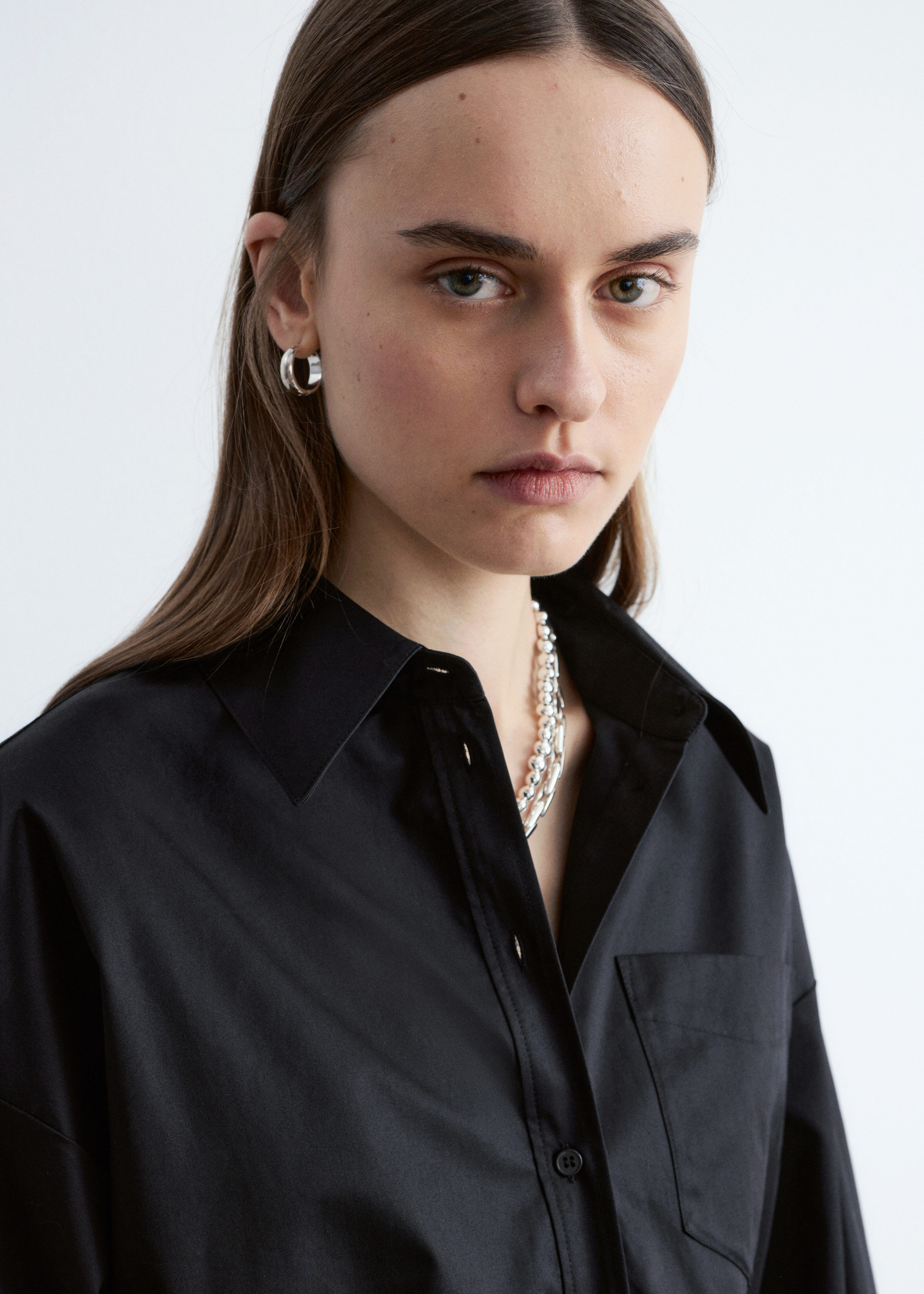 & Other Stories CROPPED DRAWSTRING SHIRT