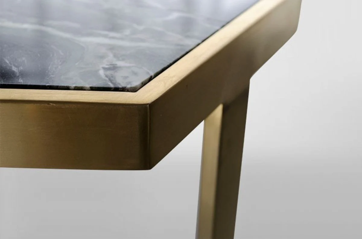 Art Deco side table gold metal / marble 55 x 47 cm - Art Nouveau table - furniture flower table