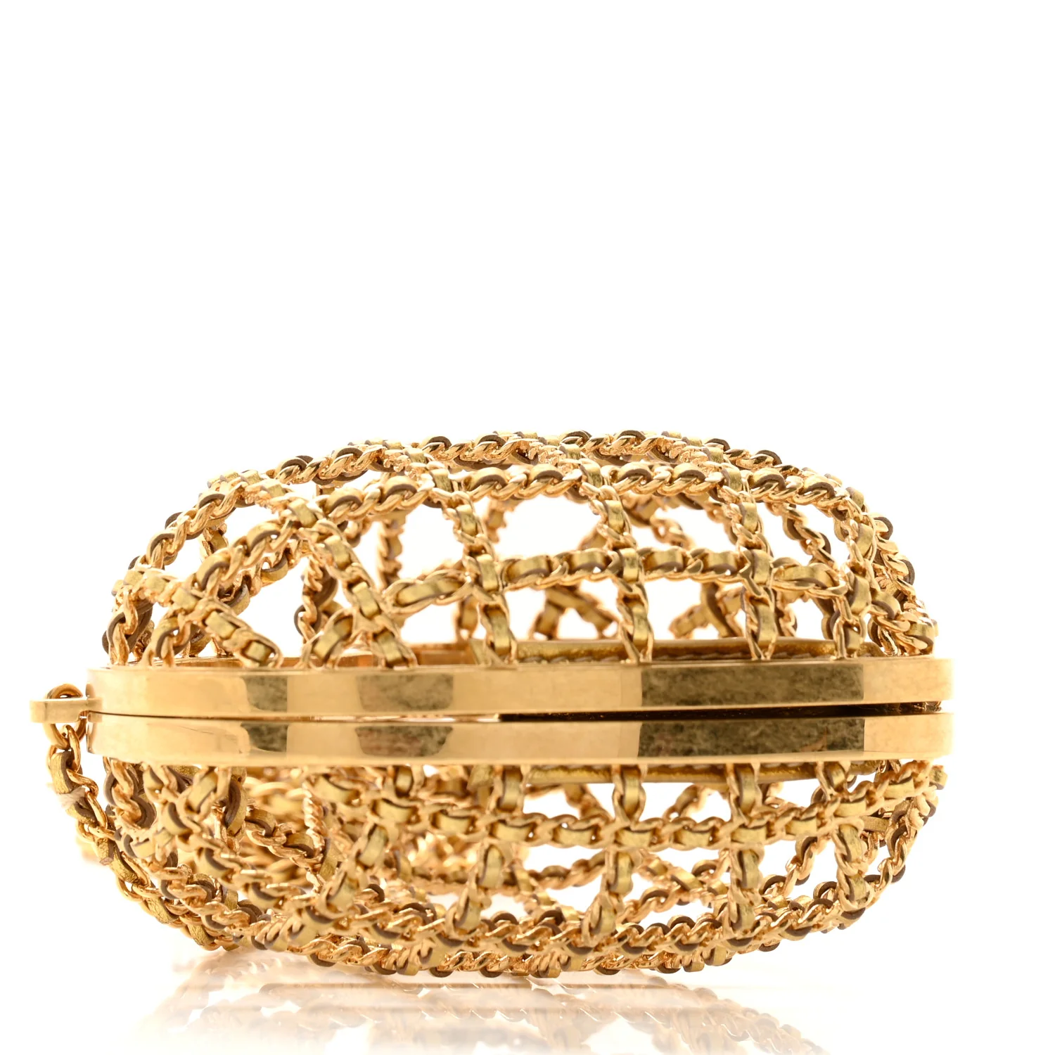 Metal Metallic Lambskin Quilted CC Heart Minaudiere Crossbody Gold - Top Club