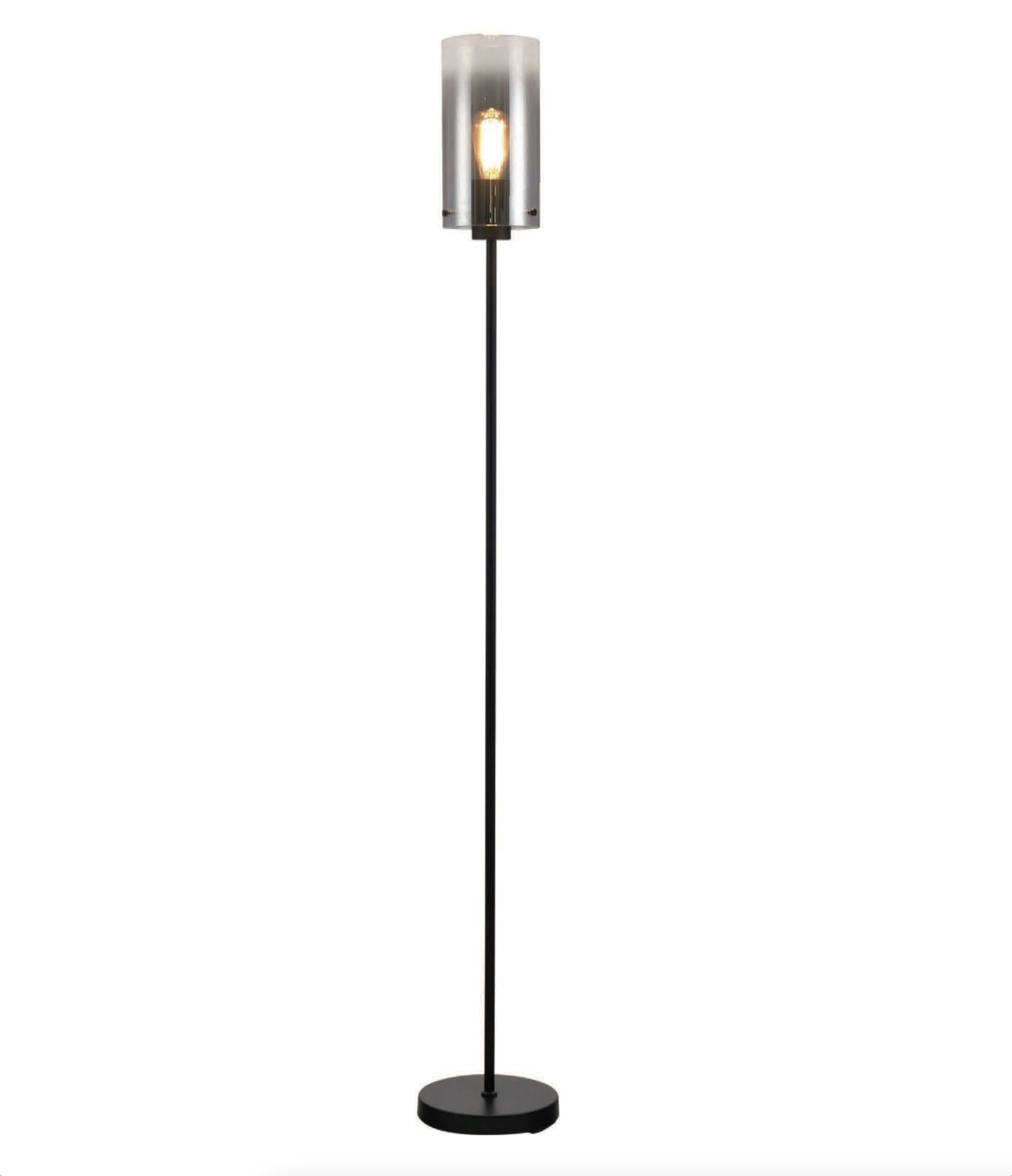 Vloerlamp Guus rookglas 1-lichts – Zwart Guus Vloerlamp Rookglas 1-lichts – Zwart #1